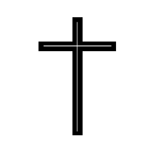 Tattoo Kreuz minimalistisch schwarz mit weißen Linien