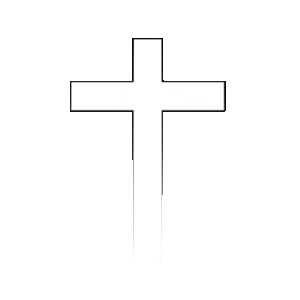 Tattoo Kreuz schwarz mit Rand Verlauf