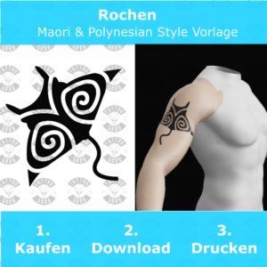 Rochen Maori Polynesian Tattoo Vorlage