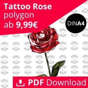 Tattoo Rose Polygon Farbig